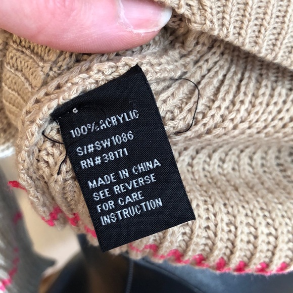 A+Ro tan and pink striped knit sweater. - Picture 6 of 6